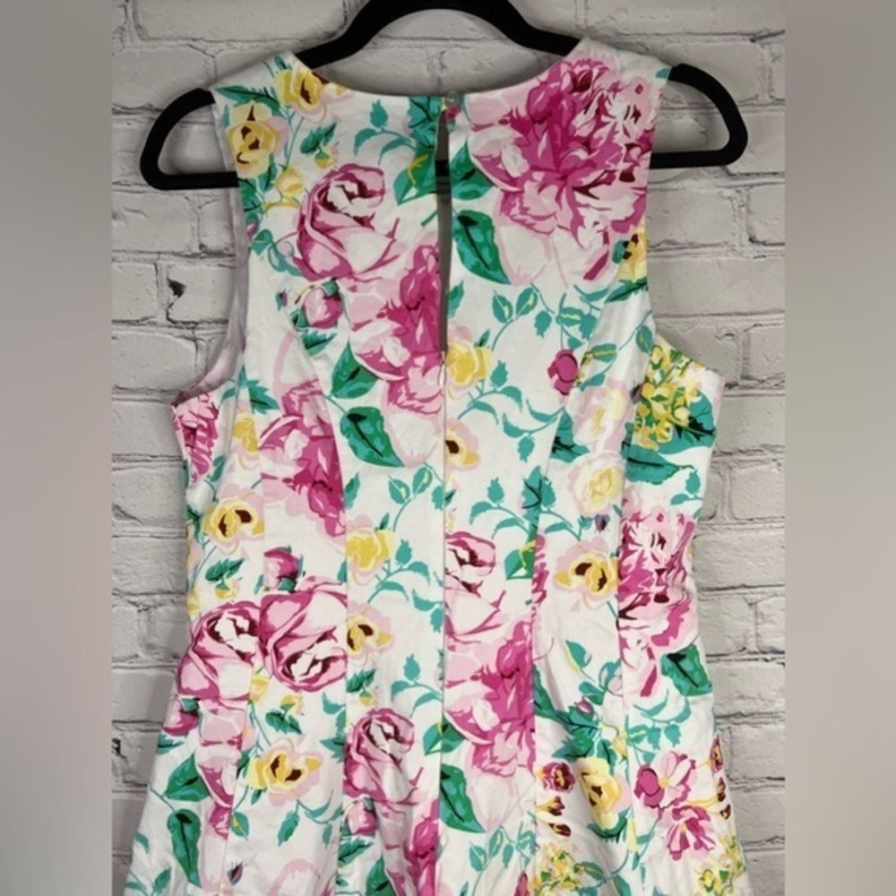 RN Studio by Ronni Nicole Floral Print Sleeveless Twirl Dress Pink Green size 14 - Picture 5 of 13